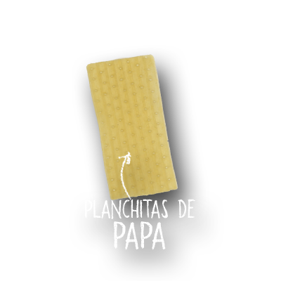 imagen de pellet de planchitas de papa crudo