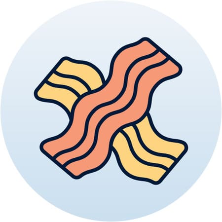 imagen icono de dos pancetas bacon